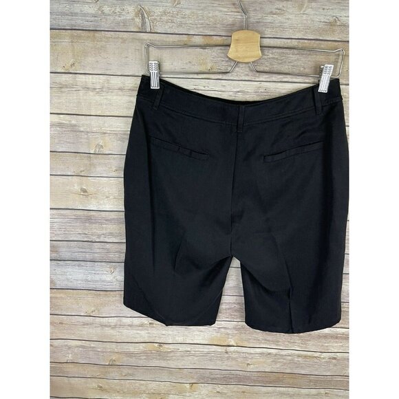Eileen Fisher XS Bermuda Shorts Black Tencel Walking Flat Front Soft Staple - Picture 8 of 11